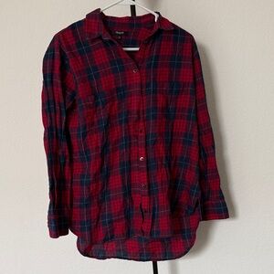Madewell Red and Blue Plaid Shirt